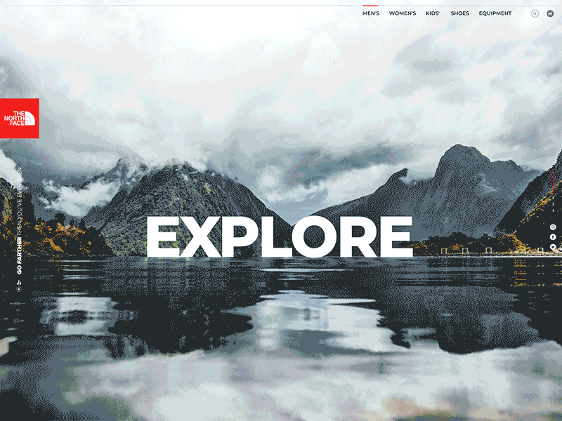 NorthFace app branding gif icon identity landing photography site type ui web website