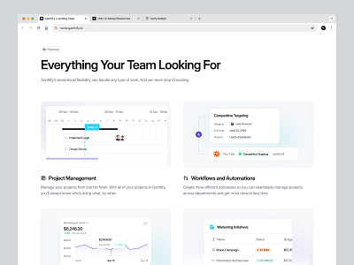 Ganttify - Website Design barly clean component design designer graphic design landing page saas ui ui8 uidesign ux uxdesign web web app website