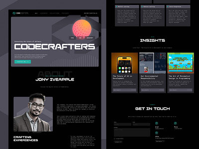 Developer Portfolio Landing Page business code company developer development get in touch homepage innovation landing page portfolio project software solutions tech ui uiux web design website