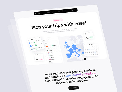 Landing Page for a Travel Platform aviation design landing travel trip ui uiux webdesign website