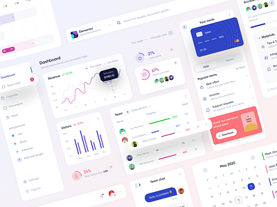 Elementor UI Kit white admin dashboard analytics dashboard dashboard finance graph interface sales statistics task management team management ui uidesign ux