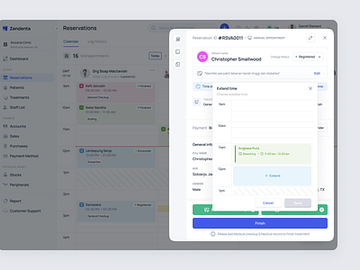 Zendenta - Extend Time - a SaaS of Dental Clinic appointment clinic dental dentist ehr emr extend time hospital management medical records patient product design reservation saas ui ui ux ux web app web design