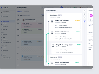 Zendenta - Next Treatments for a SaaS Dental Clinic clinic dental dentist ehr emr hospital management patient product design saas saas dental saas design treatment ui ux web app web design