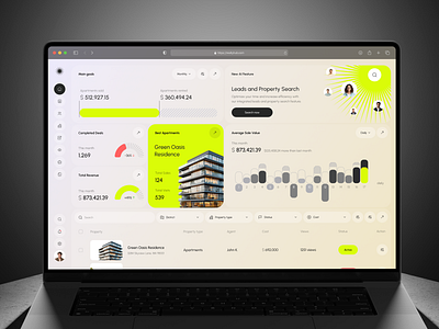 RealtyHub CRM - Real Estate Dashboard ai ai app app app design b2b business crm dashboard design management product design proptech real estate saas software ui ux web web app web design