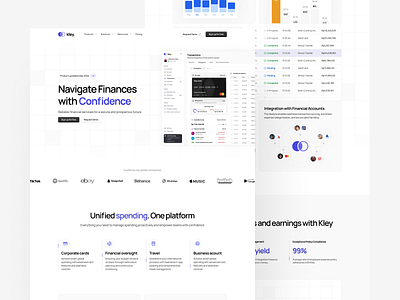 Kley - Finance Management Landing Page dashboard finance hidaytama management saas ui web design website