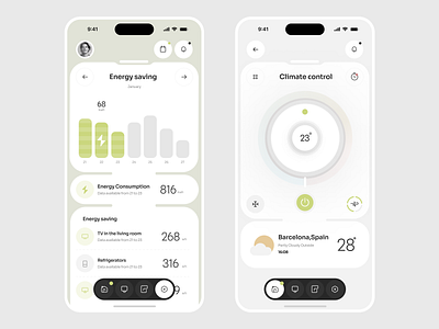 Mobile application for smart home control app design application design climate control control app dashboard control home automation mobile app mobile app design mobile application remote control saas smart device smart hause smart home smart home app smart home mobile app smart house smart security ui designer weather app