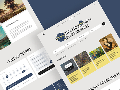 Design of a Page for Planning a Visit to the Art Museum art booking concept design exhibition museum tickets ui uidesign uiux ux uxdesign webdesign website website design