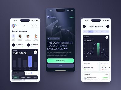 SalesFlow - Mobile App for Finance branding figma design finance financial fintech fintech website illustration investment investment website mobile mobile app mobile ui product design startup typography ui ux web design web design agency