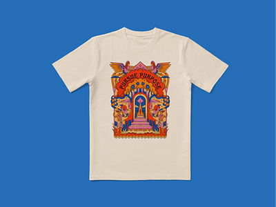 Future Paradise: Merch Illustration apparel branding clothing design editorial geometric heaven illustration line lineart logo magazine merch merchandise minimal monoline paradise t shirt tee