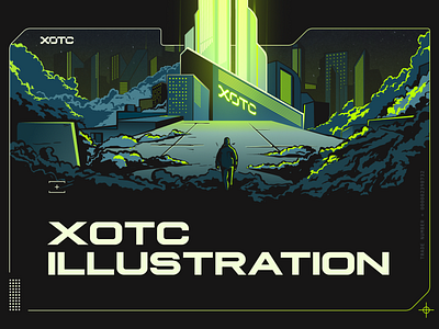 XOTC Illustration branding cyberpunk design futuristic green illustration neon vector