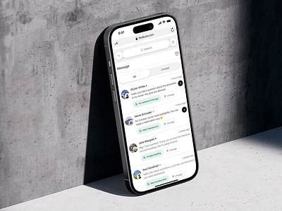 Teraluxe: Mobile App SaaS Responsive Real Estate - Message 📮 airbnb apartment app design booking chat clean convertation email inbox message messaging mobile mobile app product design property real estate rent report reservation uiux