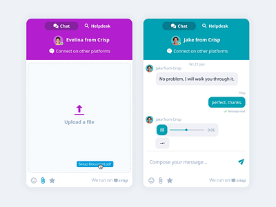 Crisp Chatbot – White Label chatbot design colorful design consistent design design consistency design system modular design product design white label white label app widget design