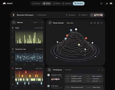 Mount Tracking App Animation animation design fireart illustration motion motion design motion graphics tracker ui ux website