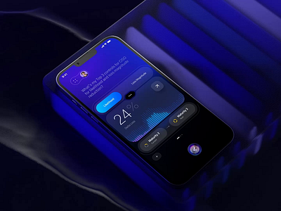 Safe generative UI by Milkinside 3d animation app blue c4d dashboard generative gpt ios keyboard light loading safe secure security speaking typing ui ux voice